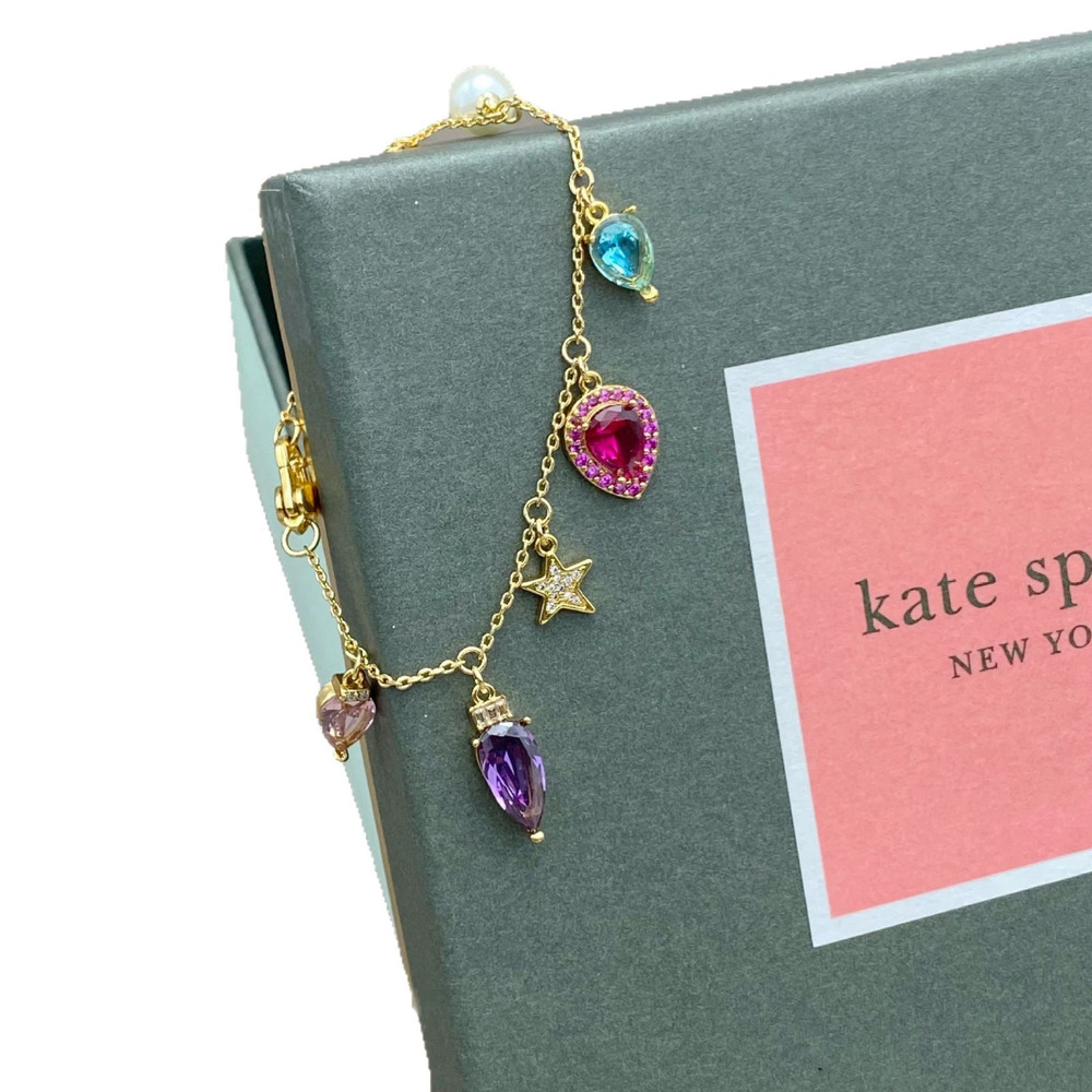 kate spade Faceted Zircon Pearl Drop Star Colorful Bracelet - Picture 5 of 6